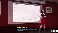 3D animated porn game in which the protagonist’s ass is admired by investors in the fashion industry