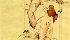 Cartoon pornography from the past with hairy anime women