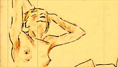 Cartoon pornography from the past with hairy anime women