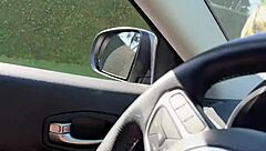 a stranger noticed that i was masturbating in the car and helped me cum