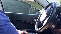 a stranger noticed that i was masturbating in the car and helped me cum