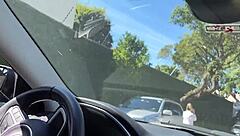 a stranger noticed that i was masturbating in the car and helped me cum