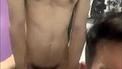 me and my boy having some fun in homemade setting