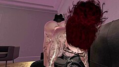 black man fucks redhead on couch