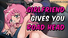 She sucks your cock as you drive.