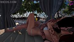3dxchat game continues: Bent over cowgirl and doggystyle action