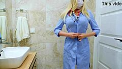 Hot nurse gives prostate massage and gets fucked on the job