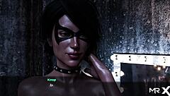 oiled model dances in fashion business