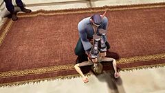 Beautiful anime princess gets her ass fucked on the throne