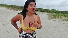 We took the young carioca girl to the beach to fuck with the couple in the woods and they caught us fucking