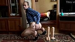 Transvestite Ksyusha Passes Fart in Anal Toys Session