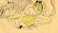 Vintage illustration with erotic elements from antique times