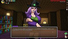 Big tits bouncing in HornyCraft parody with monster cock