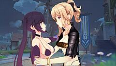 Bondage and discipline with a lesbian twist in anime-style video