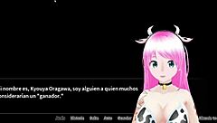 Maid boy manor orgy with Visual novel gameplay in Spanish