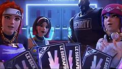 3D animated video of anime girls playing Overwatch