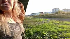 Playful Outdoor Kissing With Tattooed Blonde Classmate