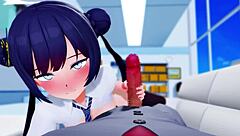 3D animated handjob with tight grip