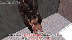 3D animated video of an adorable shota with pigtails and a BBC