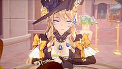 Navia Enjoys Aether's Company in Steamy Hentai Night