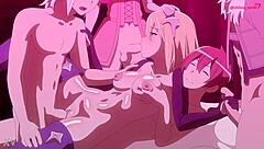 in the dungeon, shiina ecchi experiences double penetration in ais's fantasy