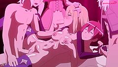 in the dungeon, shiina ecchi experiences double penetration in ais's fantasy