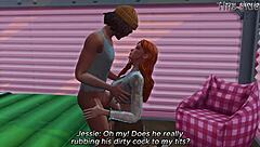 Innocent redhead explores street adventures in sims 4 3d animation