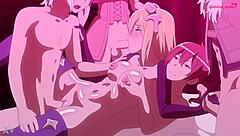 in the dungeon, shiina ecchi experiences double penetration in ais's fantasy