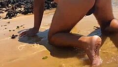 Public beach fun with hot Latina shemale Ladysilva and more