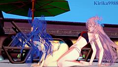 tsubasa and maria in intense futanari sex scene!