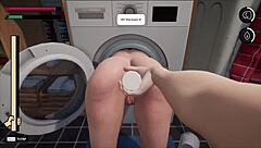 Stepmother gets stuck in the washing machine in this cartoon porn video