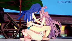 tsubasa and maria in intense futanari sex scene!