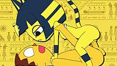 original ankha animation in wild cartoon style