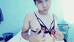 Is This Young Gay Stud Teasing Himself in His Bedroom?