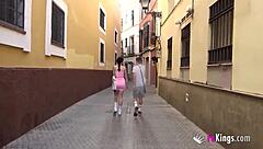 Inna and a friend have fun in public naked