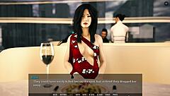 Sensual footjob in a risqué restaurant setting - Anime