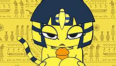 original ankha animation in wild cartoon style