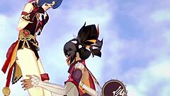 ganyu keqing xiangling xinyan intense futanari sex genshin impact hentai