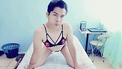 Is This Young Gay Stud Teasing Himself in His Bedroom?