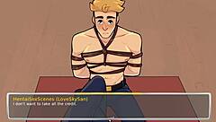 3D animated Hentai featuring rope and foot play action