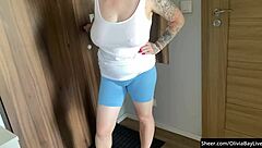 Spying my busty neighbor fuck this huge tits olivia bay?