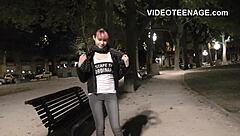 Skinny teenage girl goes through a porn audition