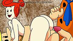 Cartoon porn: The Flintstones get it on in a threesome