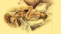 Vintage erotic drawings from antique retro hentai cartoon anime