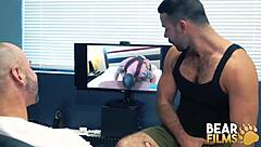 Hairy bear Tyler Reed in a hot gay scene with bareback sex and 69