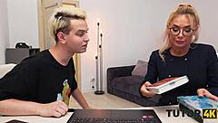 Tutor4k Milf in Stockings Takes Two Dicks for Relief