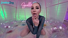 Big tits brunette melissa stratton gives sloppy blowjob before doggystyle and cowgirl riding