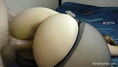 Big ass in ripped pantyhose gets fucked.