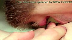 close up of intimate licking and fingering leading to real orgasm