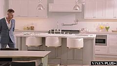 European beauty gapes wide for husband’s boss in intense doggystyle session